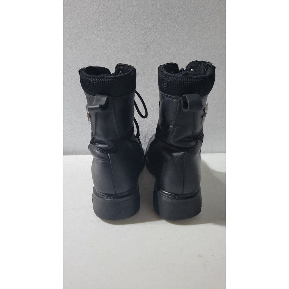 Xelement Black Leather Motorcycle Boots Side Zipper Mens Size 9 - Picture 3 of 7